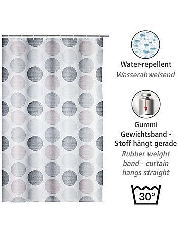 Rideau de douche en polyester recyclé à motifs pois