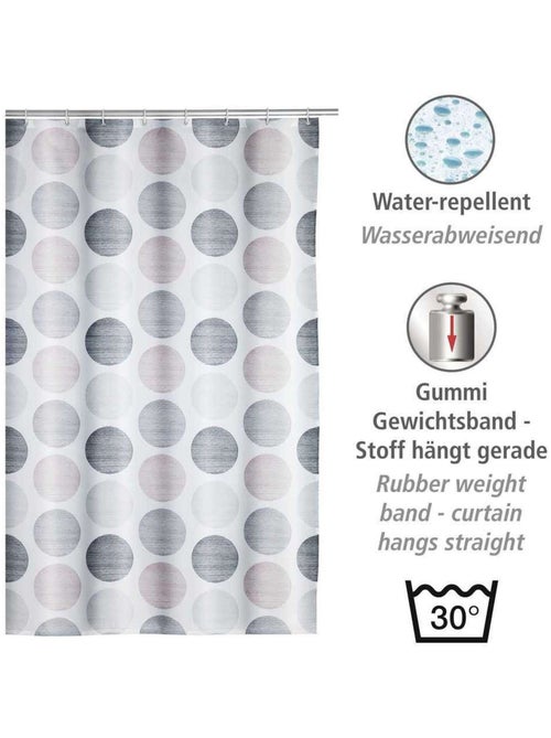 Rideau de douche en polyester recyclé à motifs pois - Kiabi Rideau de douche en polyester recyclé à motifs pois - Kiabi