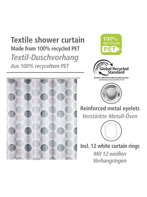 Rideau de douche en polyester recyclé à motifs pois - Kiabi Rideau de douche en polyester recyclé à motifs pois - Kiabi