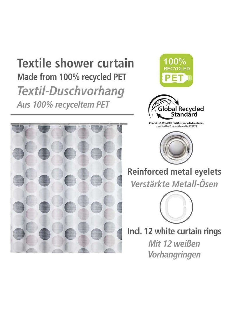 Rideau de douche en polyester recyclé à motifs pois Multicolore - Kiabi