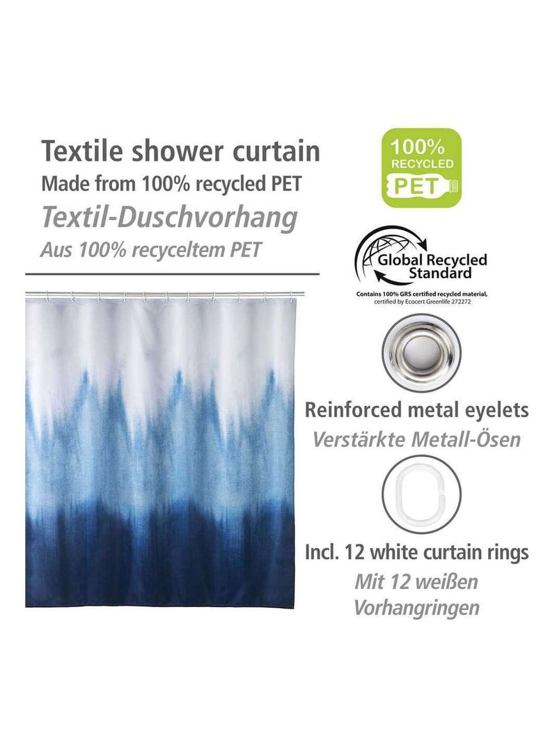 Rideau de douche en polyester recyclé en dégradé BALTIK Bleu - Kiabi