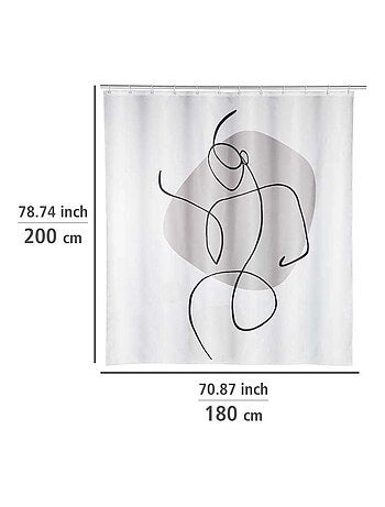 Rideau de douche en polyester recyclé motif SILHOUETTE
