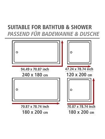 Rideau de douche en polyester recyclé motif SILHOUETTE