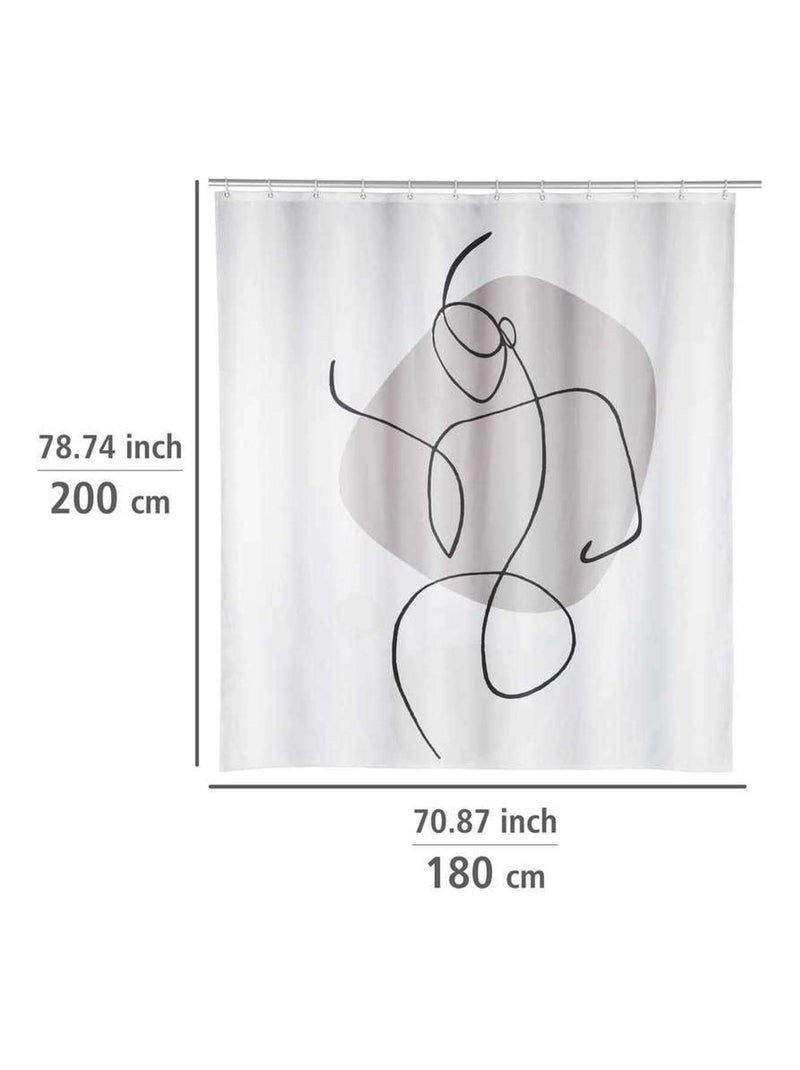Rideau de douche en polyester recyclé motif SILHOUETTE Blanc - Kiabi