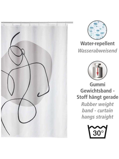 Rideau de douche en polyester recyclé motif SILHOUETTE - Kiabi Rideau de douche en polyester recyclé motif SILHOUETTE - Kiabi