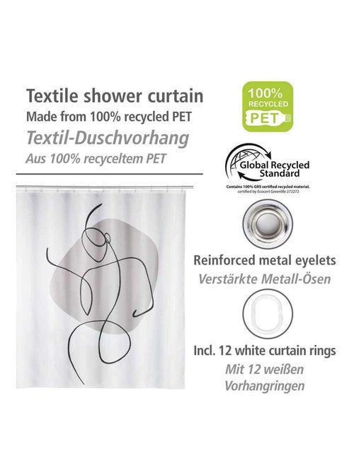 Rideau de douche en polyester recyclé motif SILHOUETTE - Kiabi Rideau de douche en polyester recyclé motif SILHOUETTE - Kiabi