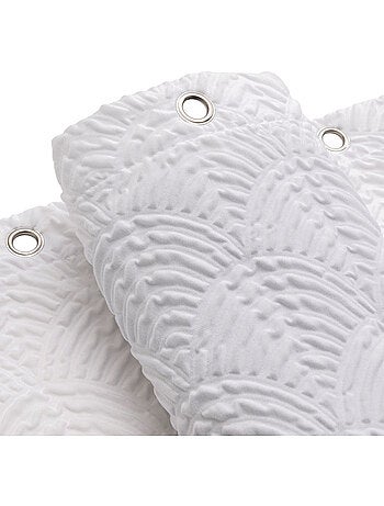 Rideau de douche gaufré en microfibre avec crochets