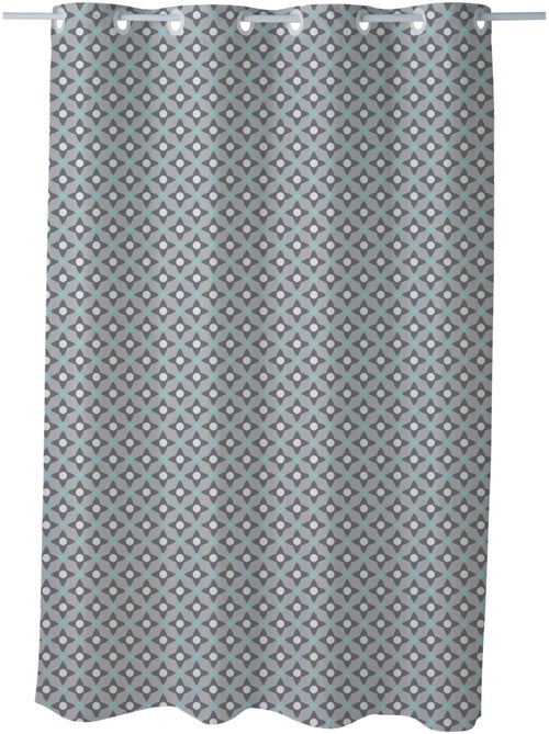 Rideau de douche imprimé motifs géométriques 180 x 200 cm - 8 anneaux Guy Levasseur - Kiabi