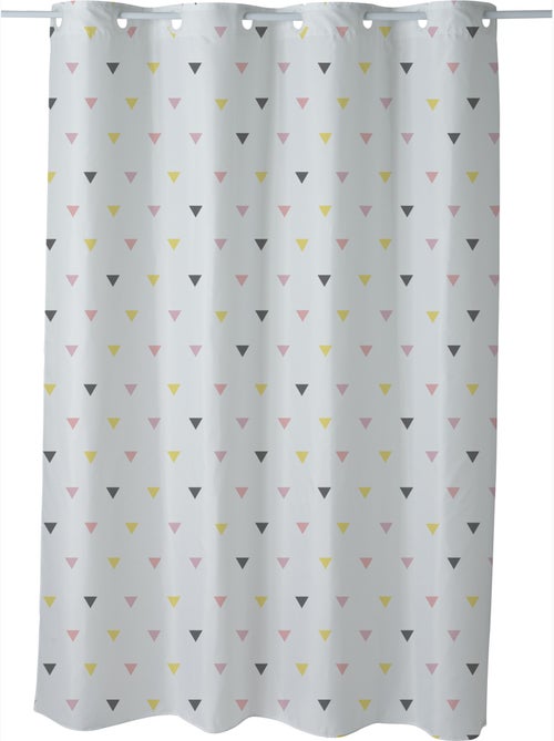 Rideau de douche imprimé 'NORDICA' triangles en polyester 180 x 200 cm – GUY LEVASSEUR - Kiabi