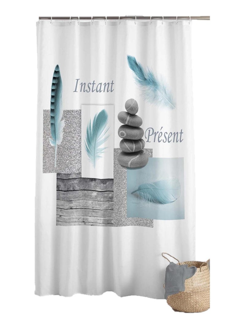 Rideau de douche Instant Present Bleu - Kiabi