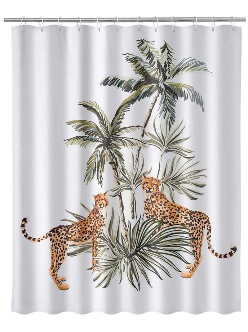 Rideau de douche jaguars Blanc - Kiabi