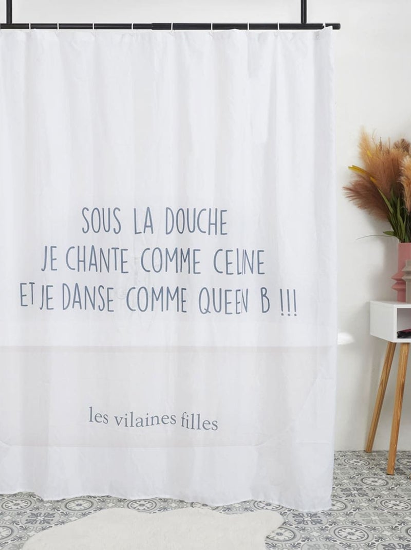 Rideau de douche les vilaines filles Blanc - Kiabi