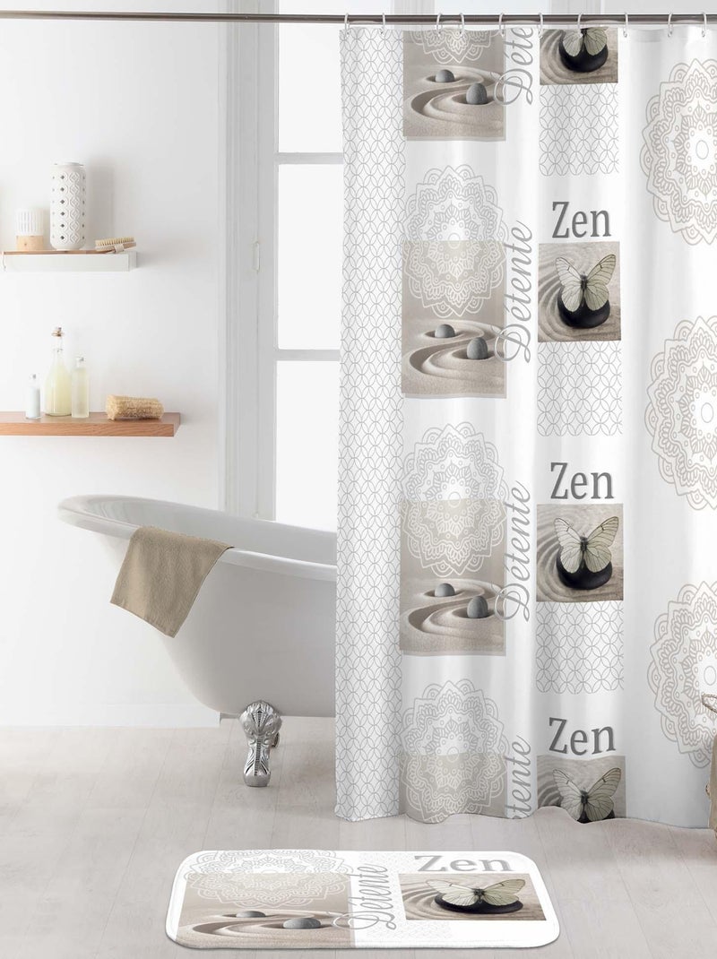 Rideau de douche Modele Balaji Beige - Kiabi