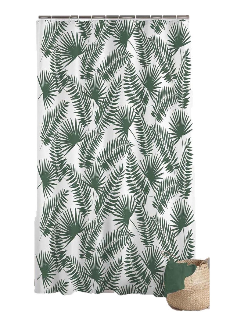 Rideau de douche Modele Feuilles Jungle Vert - Kiabi