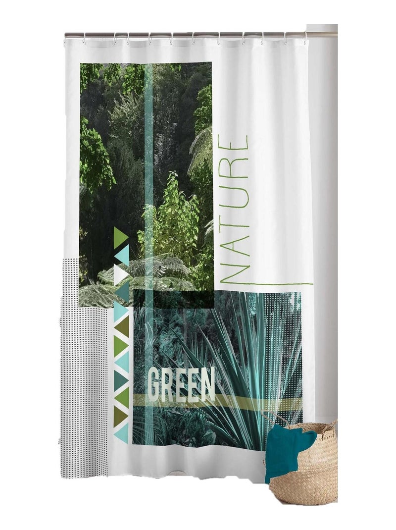 Rideau de douche Modele Green Nature Vert - Kiabi