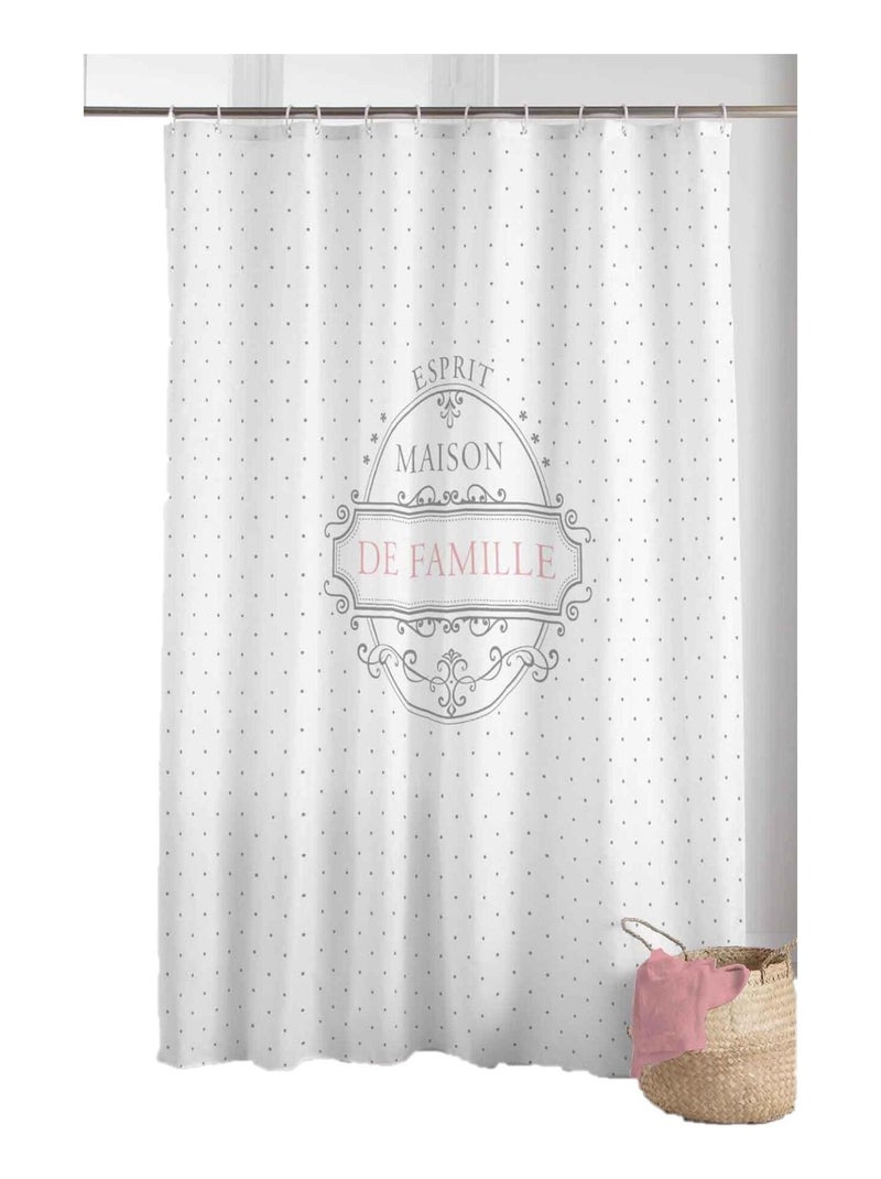 Rideau de douche Modele Maison de famille Blanc - Kiabi