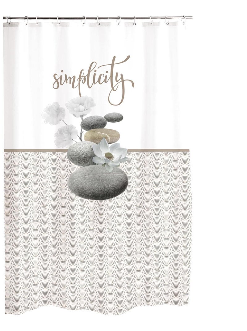 Rideau de douche Modele Simpicity Beige - Kiabi