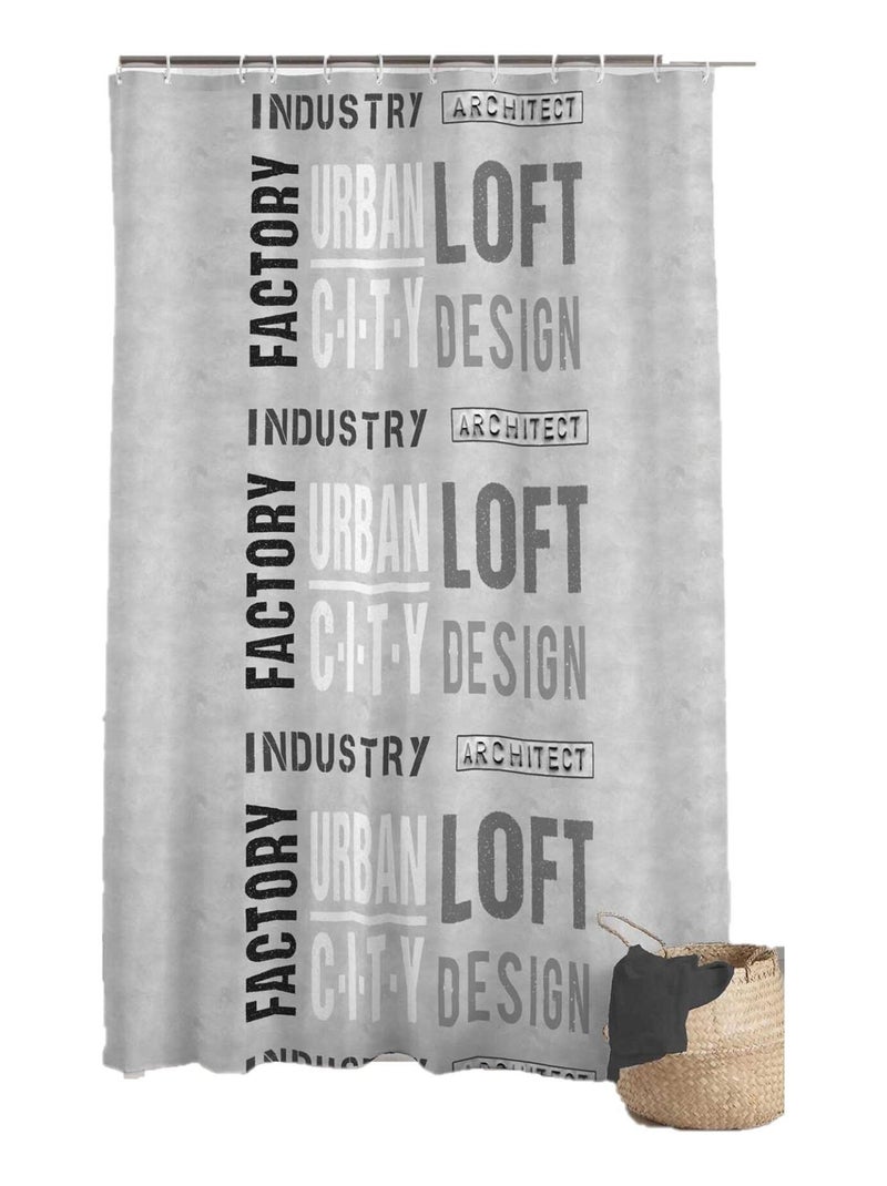 Rideau de douche Modele Urban Loft City Gris - Kiabi