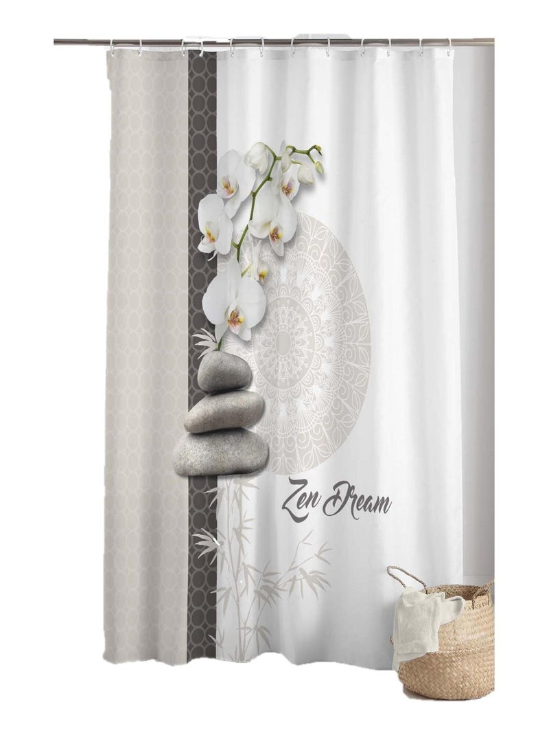 Rideau de douche Modele Zen Dream Blanc - Kiabi