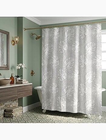 Rideau de douche motif feuillage