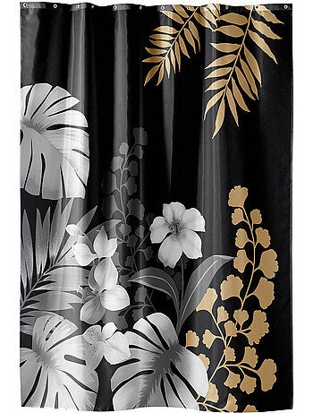 Rideau de douche motif feuillage