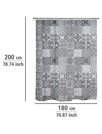 Rideau de douche motifs carreaux de ciment