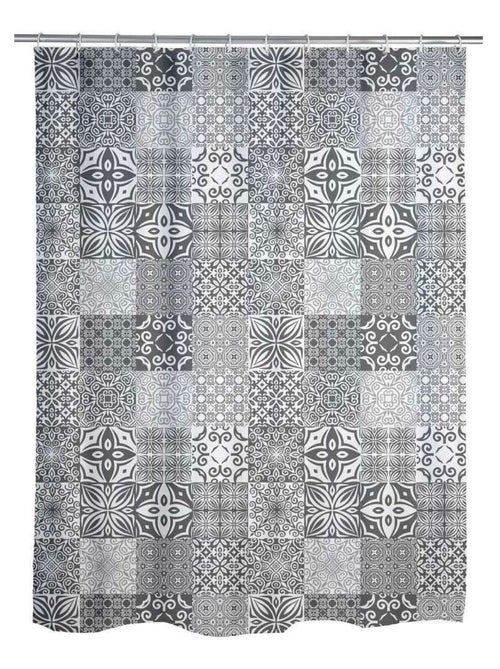 Rideau de douche motifs carreaux de ciment - Kiabi Rideau de douche motifs carreaux de ciment - Kiabi