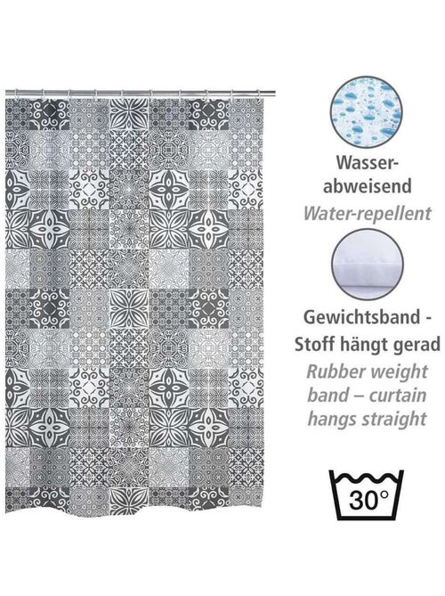 Rideau de douche motifs carreaux de ciment - Kiabi Rideau de douche motifs carreaux de ciment - Kiabi