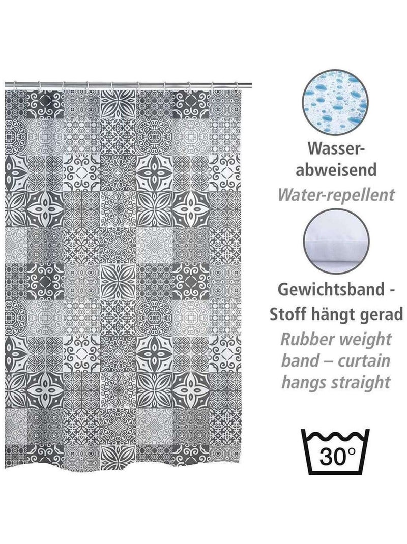 Rideau de douche motifs carreaux de ciment Gris - Kiabi