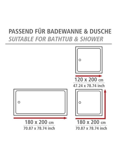 Rideau de douche motifs carreaux de ciment - Kiabi Rideau de douche motifs carreaux de ciment - Kiabi