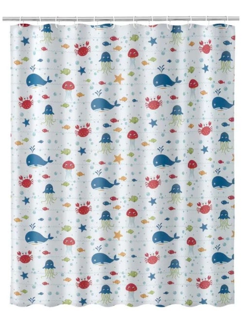 Rideau de douche petits poissons - Kiabi