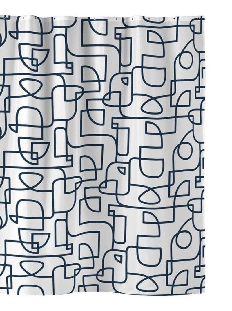 Rideau de douche polyester 180x200 Labyrinthe Bleu - Kiabi