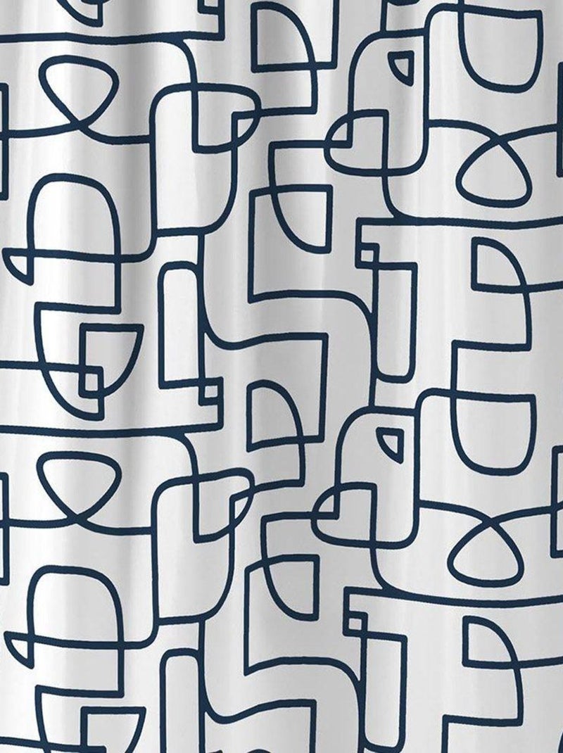 Rideau de douche polyester 180x200 Labyrinthe Bleu - Kiabi