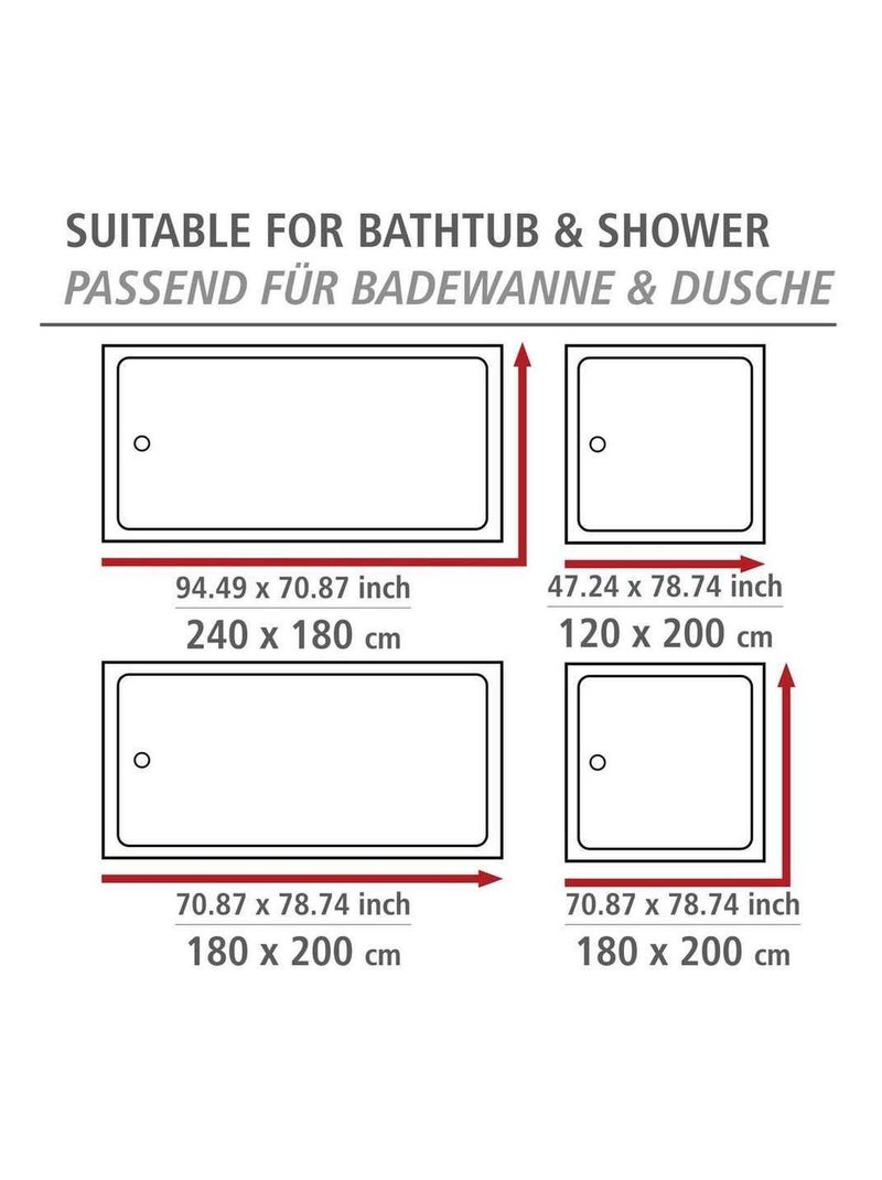 Rideau de douche Silhouette Blanc - Kiabi