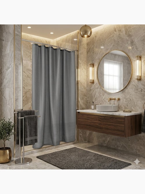 Rideau de douche texturé uni - Kiabi