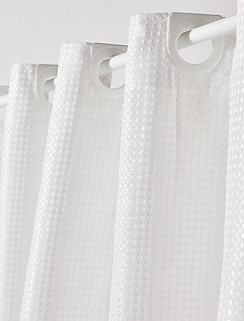 Rideau de douche tissu gaufré à crochets uni BATHROOM