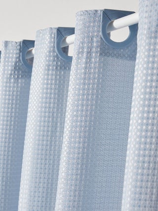 Rideau de douche tissu gaufré à crochets uni BATHROOM