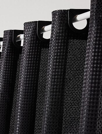 Rideau de douche tissu gaufré à crochets uni BATHROOM