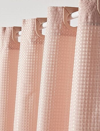 Rideau de douche tissu gaufré à crochets uni BATHROOM