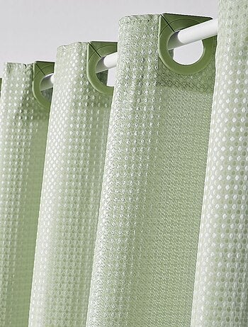 Rideau de douche tissu gaufré à crochets uni BATHROOM
