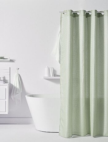 Rideau de douche tissu gaufré à crochets uni BATHROOM