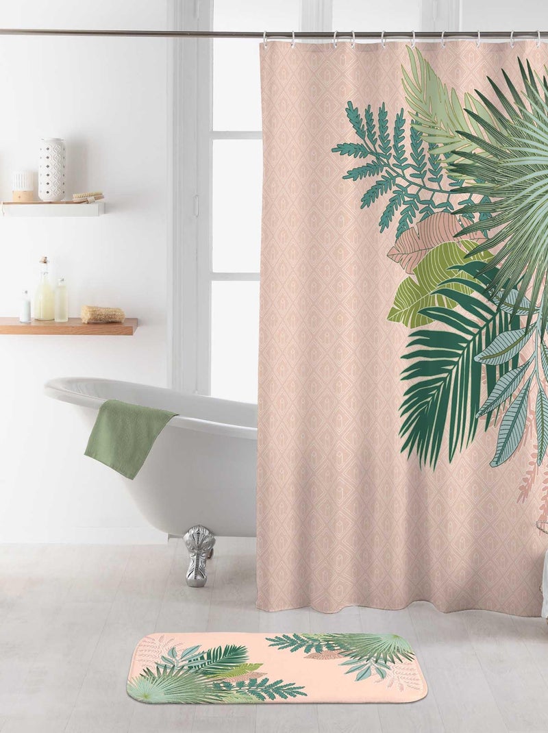Rideau de douche Tropical Bay Rose - Kiabi