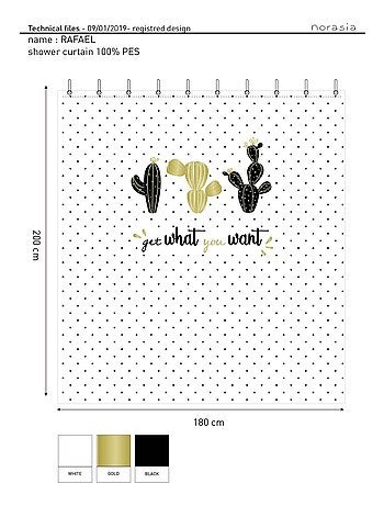 Rideau de douche tropical CACTUSA