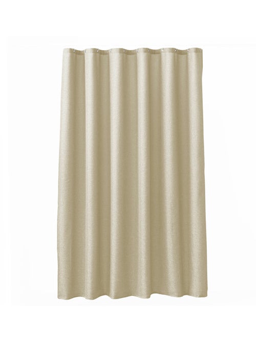 Rideau de douche uni aspect chambray avec crochets - Kiabi