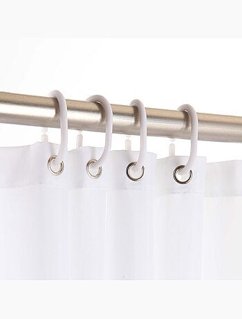Rideau de douche uni avec crochets