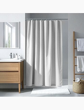 Rideau de douche uni avec crochets