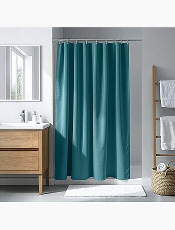Rideau de douche uni avec crochets