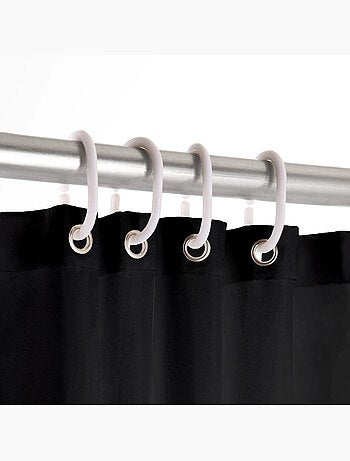 Rideau de douche uni avec crochets