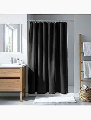 Rideau de douche uni avec crochets