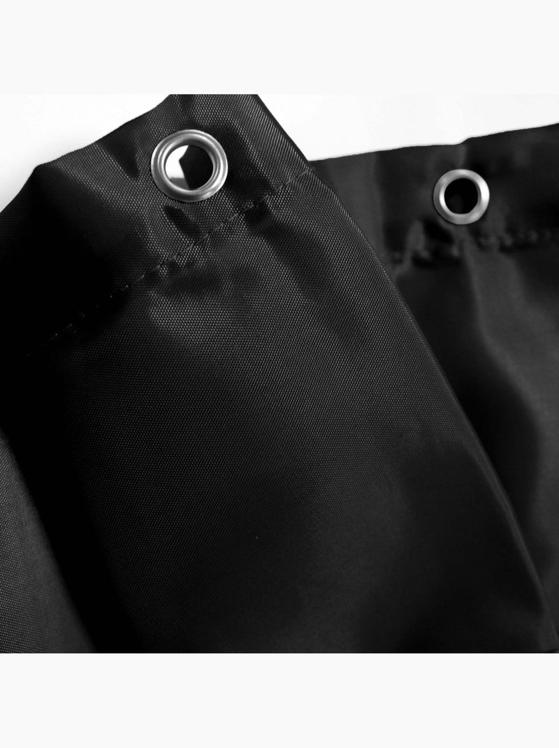 Rideau de douche uni avec crochets Noir - Kiabi